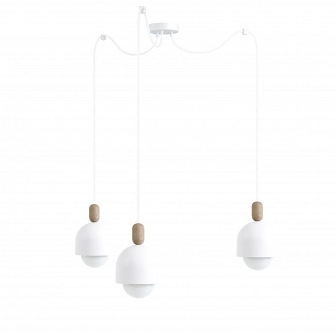 Potrójna lampa wisząca Loft Ovoi biała